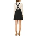 thumbnail image 3 of INSPIRE CHIC Women's Skirt Faux Pocket Buttons Decor Above Knee Suspender Skirt M Black, 3 of 8