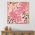 thumbnail image 2 of Designart 'Rough Brush Strokes Pink Colored Monstera I' Tropical Framed Canvas Wall Art Print, 2 of 5