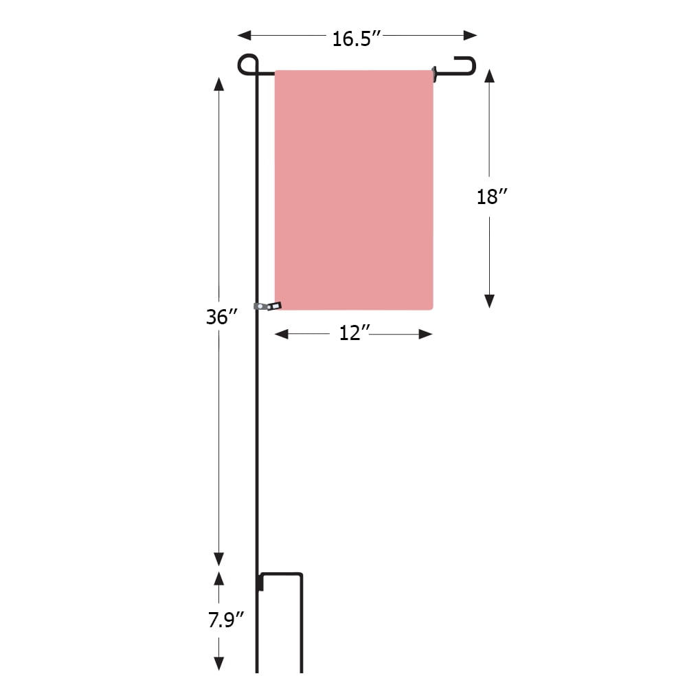 Vispronet American Flag Garden Flag with 36in Flagpole, 12in x 18in US Flag