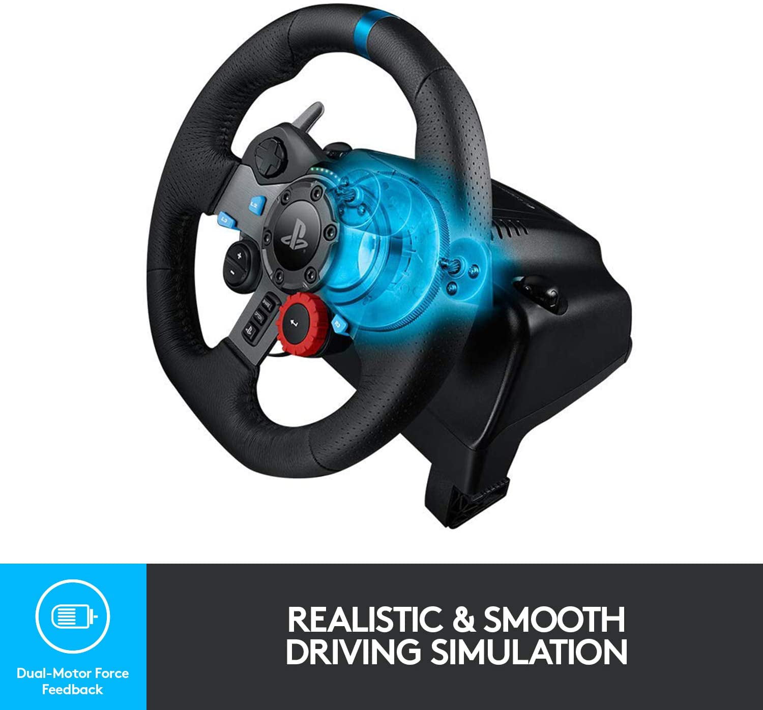 Logitech Dual-Motor Feedback Driving Force G29 Gaming Racing Wheel 