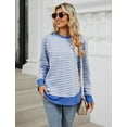 thumbnail image 2 of IWEMEK Women Shirts Long Sleeve Fashion Chic Tunics Tops Spring Comfy Stripe Tees 2025, 2 of 8