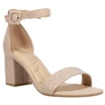 thumbnail image 2 of CL by Laundry Womens Jolly Rhinestone Block Heel Ankle Strap  Dress Sandals, 2 of 5