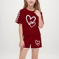 thumbnail image 2 of Zpanxa Ensembles d'Été pour Filles Mode Décontractée Manches Courtes Col Rond Col Bouton Imprimé Ensembles de Shorts 9 Ans, 2 of 7