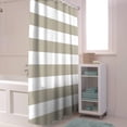 thumbnail image 3 of Classical Stripe Shower Curtain Beige Shower Curtains for Bathroom Curtain Sets with Hooks Waterproof Fabric Bath Curtain Extra Long 72" X 84", 3 of 6