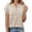 C-Beige37, variant on Womens Summer Top Batwing Short Sleeve T Shirt Soft Texture Ribbed Relaxed Fit Button Up Solid Color Stylish Tops