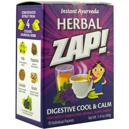 Herbal Zap! Instant Ayurveda, Digestive Cool & Calm, Dissolving Packets, 10 CT