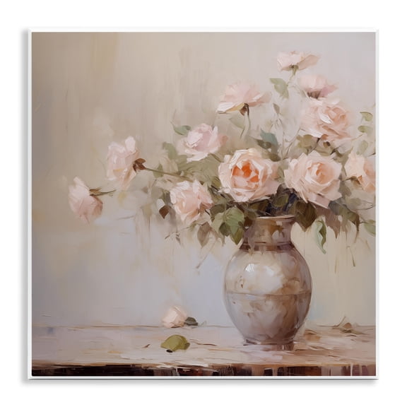 Stupell Industries Romantic Rose Bouquet Floral Painting Unframed Art Print Wall Art, 12 x 12
