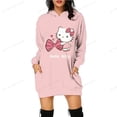 thumbnail image 3 of Robe à Capuche Longue pour Femmes Décontractée Ample Imprimé Hello Kitty Manteau Chandails à Capuche Dames Manches Longues Poche Chandail à Capuche ZR, 3 of 7