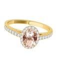 thumbnail image 3 of Aonejewelry 0.70 Ct. Ttw Diamond and Oval Shaped Moragnite Ring In 10K Yellow Gold, 3 of 4