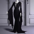 thumbnail image 4 of Vestido de vampiro Medieval negro con cordones para mujer, bata S-5XL, Sexy, fantasma de bruja, disfraz de Halloween, Morticia, Addam, gótico, Maxi, 4 of 4