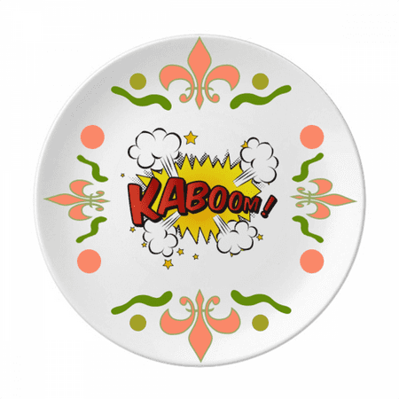 

Boom Exclamation Dialog Art Deco Fashion Flower Ceramics Plate Tableware Dinner Dish