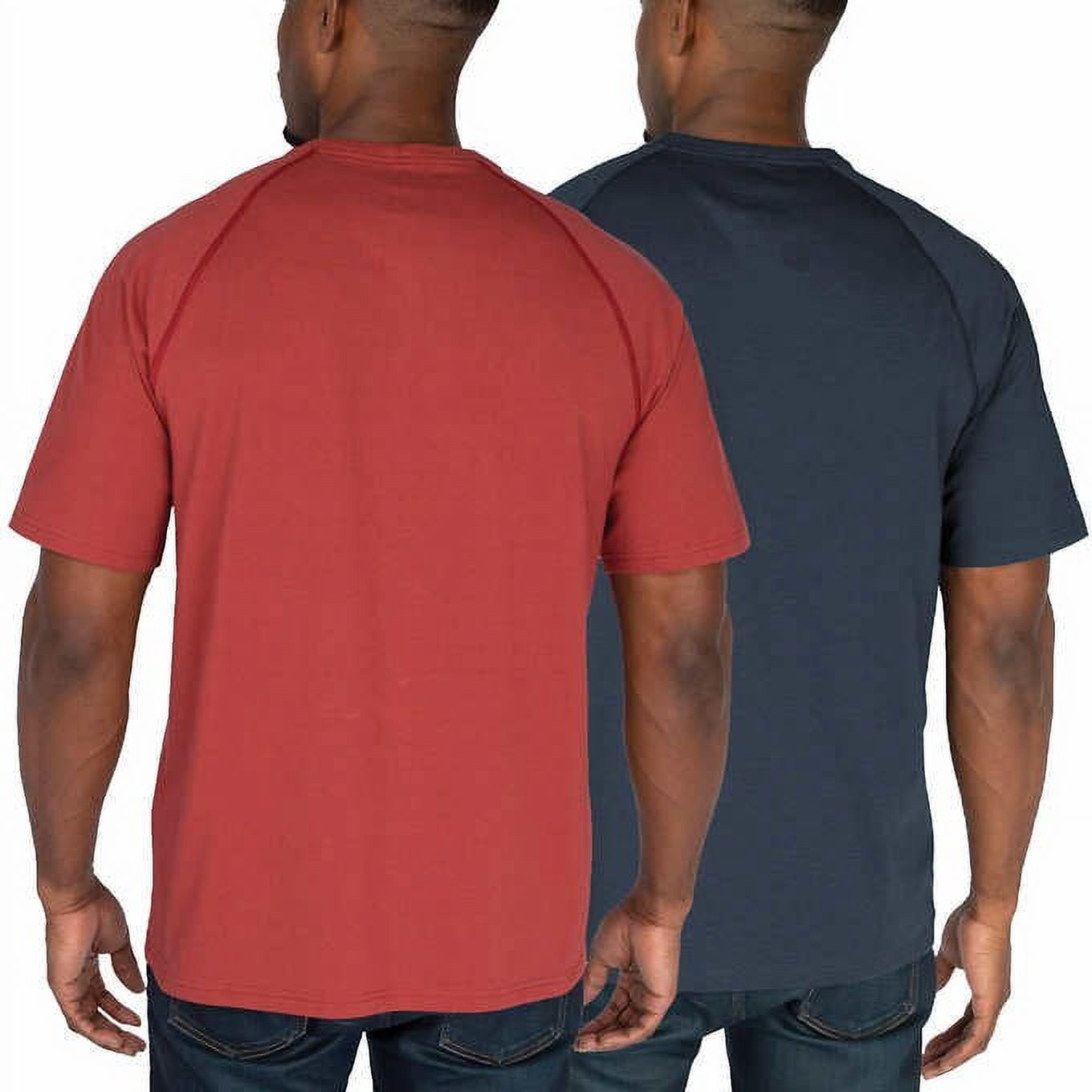 Rugged Elements Men's 2-Pack Cotton Blend Work Tee Shirts - Red & Navy - New