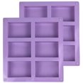 thumbnail image 1 of Molde de silicona para jabón, 2 uds., 6 cavidades, molde de silicona DIY rectangular para hornear pasteles, galletas de Chocolate, cubitos de hielo, trabajo hecho a mano en casa Zhivalor MZQ-0795-3, 1 of 7