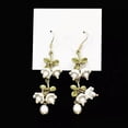 thumbnail image 2 of QQTDFG New Green & White Convallaria Majalis Lily Flower Pearl Ear Stud Dangle Earrings-default, 2 of 5