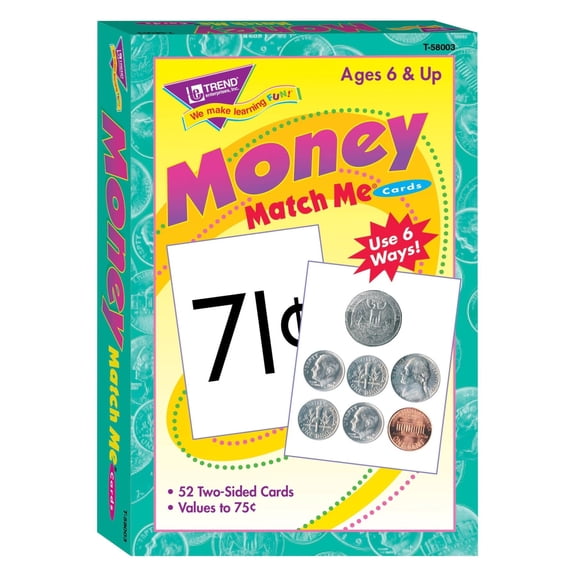 Match Me Cards Money-US Currency, 52 Cards, Ages 6 and Up