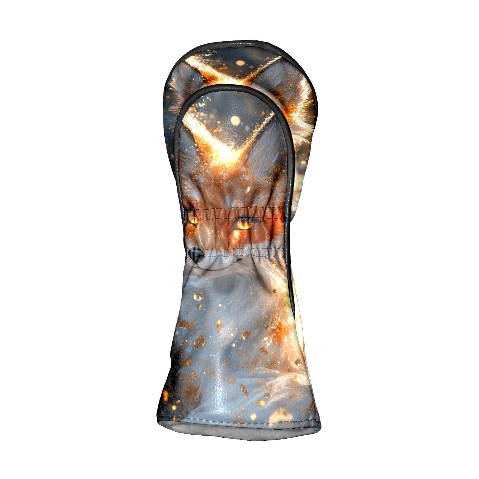 Golf Club Covers PU Leather Waterproof Head Covers for Fairway Woods Hybrids Glowing Fox Unisex Fits Most Brands