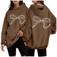 thumbnail image 2 of Chandail à Capuche pour Femmes, Manches Longues, Motif Sportswear, Mode 2025, Décontracté, 2 of 6