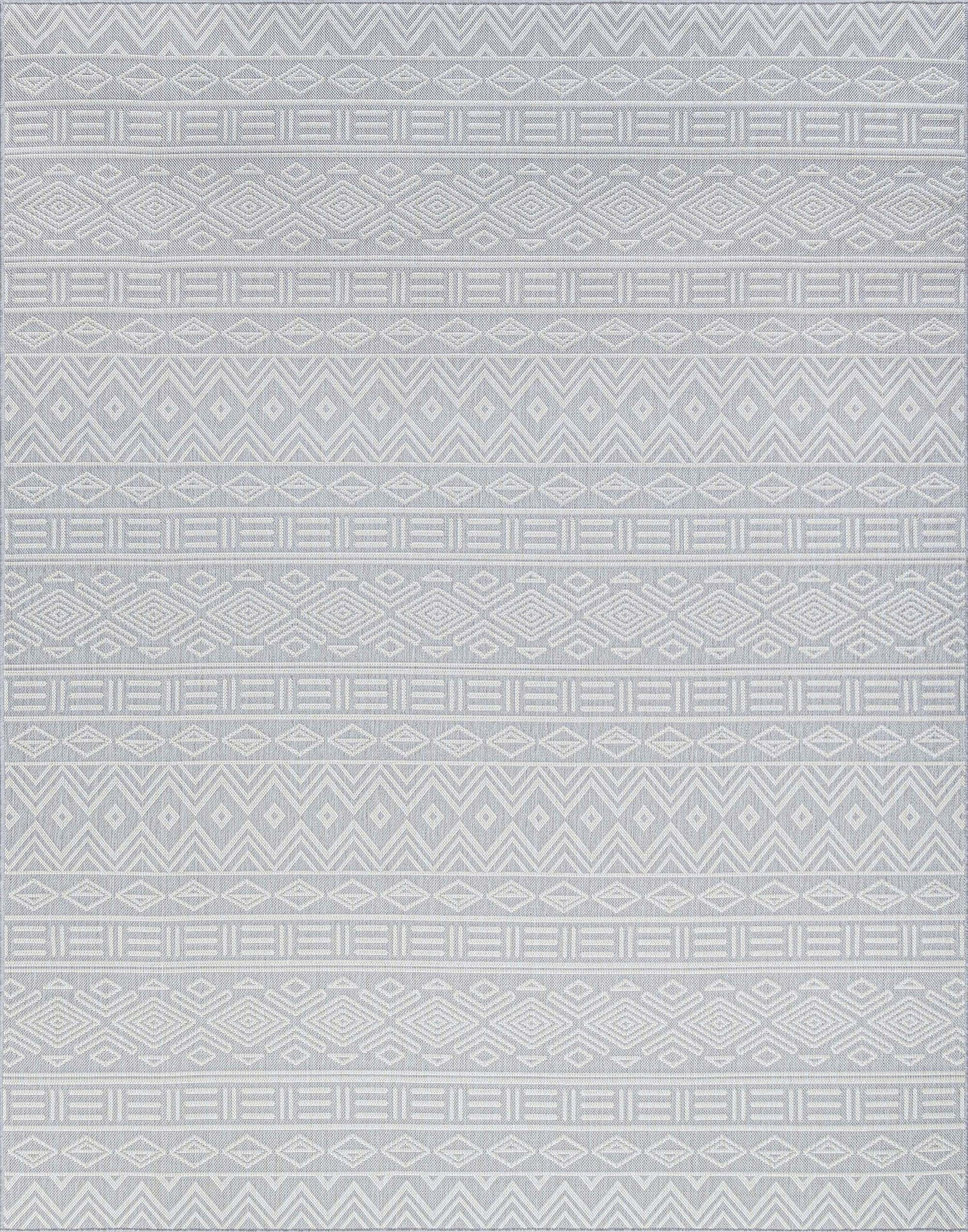 8x10 Water Resistant, Large Indoor Outdoor Rugs for Patios, Front Door Entry, Entryway, Deck, Porch, Balcony | Outside Area Rug for Patio | Gray, Moroccan | Size: 7'11'' x 10'3''
