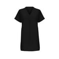 thumbnail image 5 of Uaswgudfs Women's Casual Short Sleeve Midi Dress​ - Relaxed Fit V-Neck Summer Design with Clean Lines, Effortless Everyday Wear Black L, 5 of 5