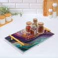 thumbnail image 5 of Iauyy Modern Square Bathroom Tray with Handles - Acrylic & Aluminum Alloy Vanity Countertop Organizer ，Marble-like Pattern, 5 of 7