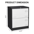 thumbnail image 4 of File Storage Cabinet with 2 Drawer Metal Lateral Filing Cabinet for Home Office Letter/A4/F4 Size, White and Black, 4 of 6