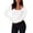 White, variant on Ladies Tops and Blouses Long Sleeved Lace Edged Square Neck Petite Tops for Women,Dark Blue,L