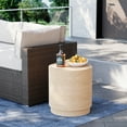 thumbnail image 6 of MOALCOFER Small Round Outdoor Side Table,Lightweight Accent Patio Side Table with Concrete Finish, 6 of 7