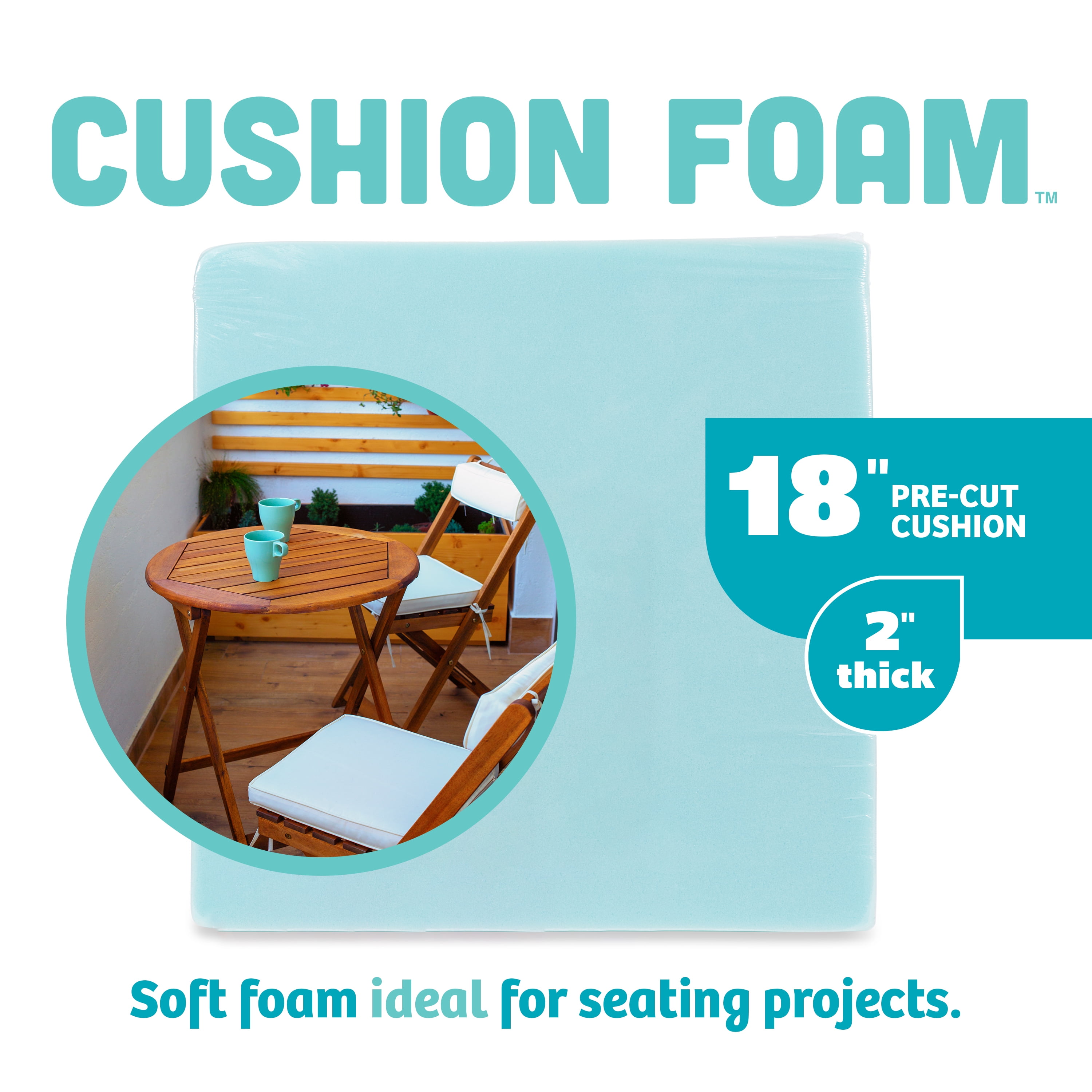Cushion Foam 18 x 18 x 4 thick - Fairfield World Shop