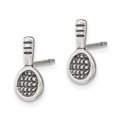 thumbnail image 2 of Auriga Fine Jewelry 925 Sterling Silver Antique Tennis Racquet Stud Earrings for Women(L-10mm, W- 15mm), 2 of 5