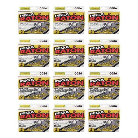 Trampa Pega Ratones Lion Tools 12 Cajas con 2 Trampas c/u Para Plagas No Toxico 0086