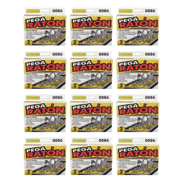 Trampa Pega Ratones Lion Tools 12 Cajas con 2 Trampas c/u Para Plagas No Toxico 0086