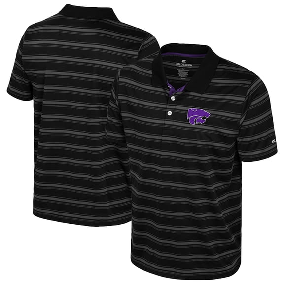Men's Colosseum  Black Kansas State Wildcats Milk Steak Polo