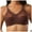 Brown, variant on POIUYTR Women's Sexy Lace Minimizer Bras Full Coverage Wireless Bra Unlined Sheer Mesh Bra Plus Size Non Padded See Through Bralette,100CBlack