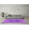 thumbnail image 3 of Ahgly Company Indoor Round Oriental Purple Industrial Area Rugs, 4' Round, 3 of 4