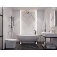 thumbnail image 2 of Masoko Series 74 in. x 34 in. Flat Bottom Solid Surface Freestanding Soaking Bathtub with Center Drain in Matte White, 2 of 12