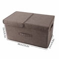 thumbnail image 2 of AUQ Clothes Storage,Double Lid Design Blanket Storage,Prevent Dust Storage and Organization,Beige,50*30*25,Cotton and Linen, 2 of 4