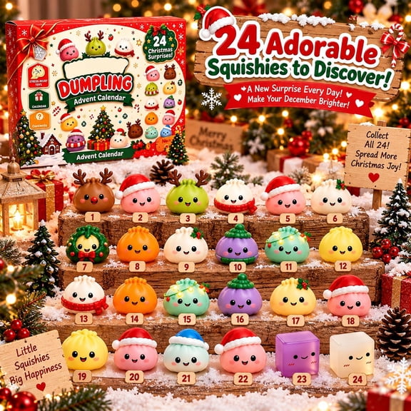 2026 Christmas Squishy Advent Calendar, 24 Days Countdown for Adults