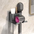 thumbnail image 1 of Hair Dryer Storage Rack - Wall Mounted Bracket for Bathroom Space-Saving Organizer with Two Grids Versatile Storage Solution for Styling Tools and Accessories, 1 of 3