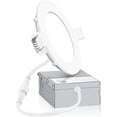 thumbnail image 1 of wqlpp-4Inch LED Recessed Slim Pot Light with Junction Box, 4000K, Dimmable LED Recessed Ultra-Thin Ceiling Light/Potlight, 9W(=75W) 750LM, Natural White/4000K (Single), 1 of 4