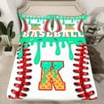thumbnail image 2 of Manfei Letter Monogrammed K Boy 3pcs Twin Sheet Sets,Graffiti Splash Twin Fitted Sheet,Sport Baseball Breathable Flat Sheet,Lightweight Room Decor, 2 of 7