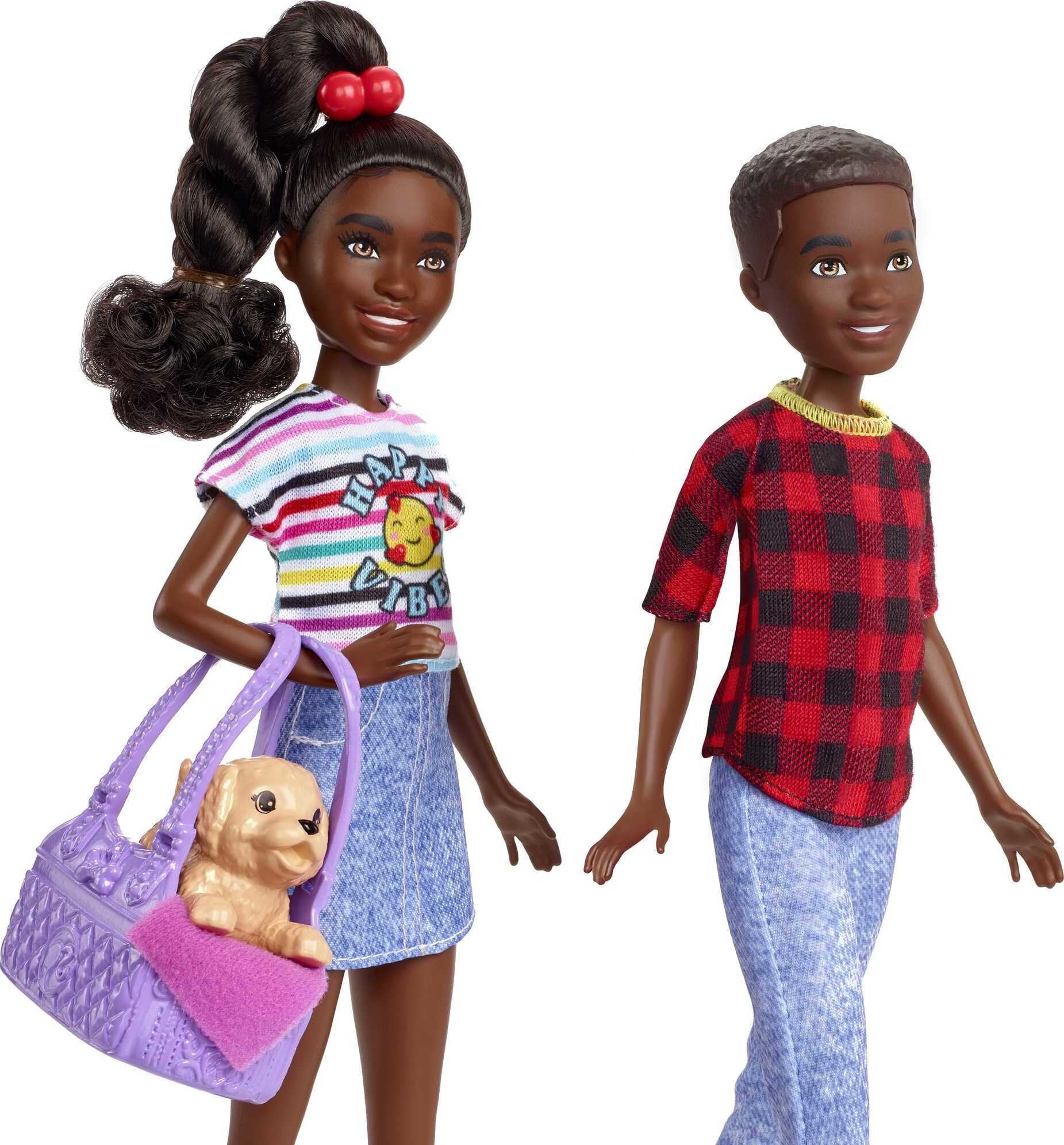 Barbie It Takes Two Dolls & Accessories with Brother & Sister Dolls, 3 Pet Puppies & 10+ Accessories