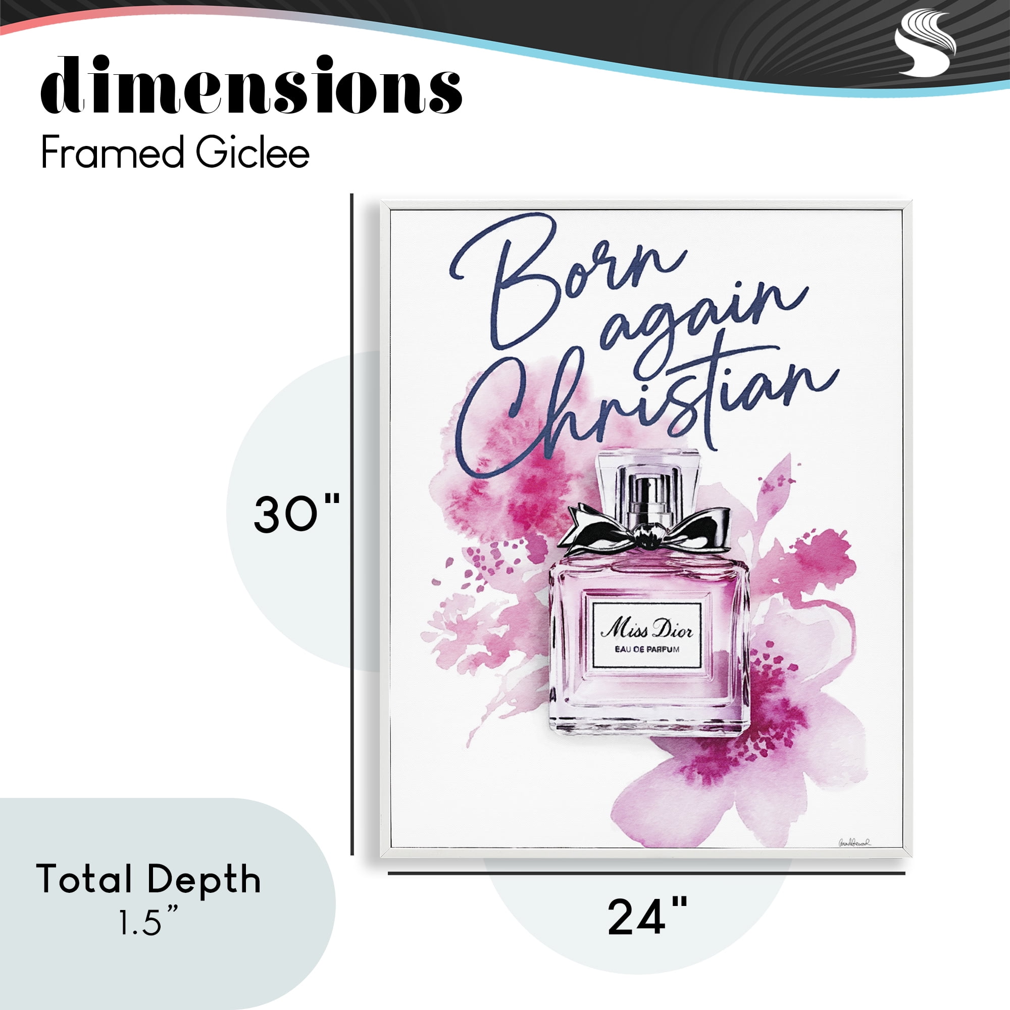Born Again Christian with Fragrance White Framed Giclee Art, design by Amanda Greenwood