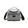 thumbnail image 1 of Jumpingount Bolsa de almuerzo portátil Cremallera Algodón perlado Enfriador térmico de alimentos Contenedor de almacenamiento de picnic Tote con Bolsas de mensajero y de hombro Gris, 1 of 6