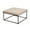 Beige, variant on Emma + Oliver 30 in. Faux Leather Square Ottoman with Tufted Design and Sturdy Iron Frame, Light Brown Faux Leather/Black Frame