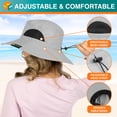thumbnail image 3 of SUN CUBE Wide Brim Sun Hat for Men & Women, UPF 50+ UV Protection, Breathable Mesh Boonie Hat with Adjustable Chin Strap, Packable Fishing Hiking Safari Hat, Light Grey, 3 of 7
