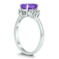 thumbnail image 2 of SZUL Women's 8X6MM Amethyst and Diamond Regal Ring in 10K White Gold, 2 of 4