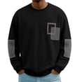 thumbnail image 2 of Awdenio Men T Shirts Oversized Color Block Crewneck Sweatshirt Graphic Long Sleeve Casual Pullover Shirt, 2 of 8