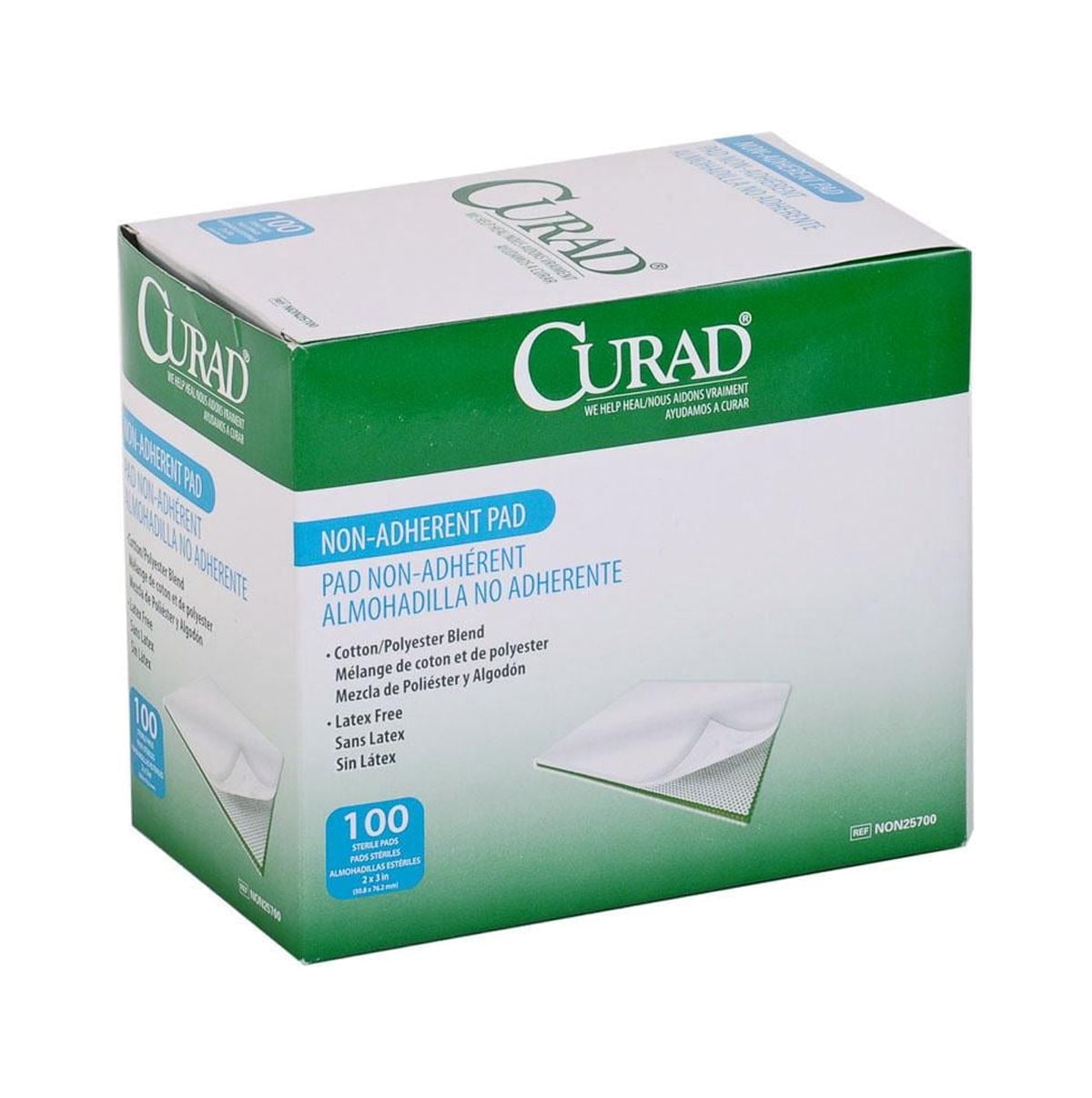 Curad Sterile Non-Adherent First Aid Gauze Pads, 3" x 4", 100 Count