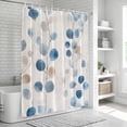 thumbnail image 5 of Blue Brown Botanical Shower Curtain Set - Extra Long 72" x 96" Washable Bathtub Curtain with 12 Hooks, Pastoral Summer Leaves Watercolor Waterproof Fabric Stall Shower Curtains for Bathroom Décor, 5 of 6