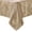 Dark Beige, variant on Newbridge Antique White Damask Barcelona Scroll 52 x 52 inch Square Fabric Dining Tablecloth
